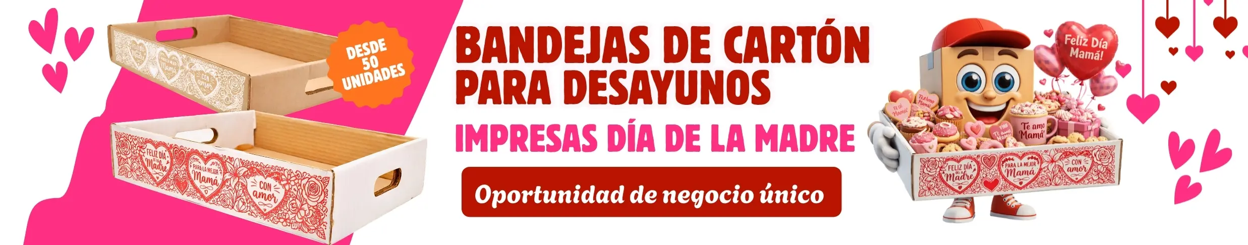 cotiza cajas para bandeja de desayuno impresas